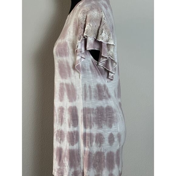 Knox Rose Women’s Top Tie Dye Ruffle Sleeves Boho Tee Shirt Y2K Size (M) - Picture 4 of 16